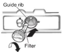 Guide rib Filter