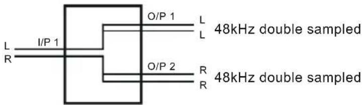 L R I/P 1 O/P 1 L 48kHz double sampled O/P 2 R 48kHz double sampled