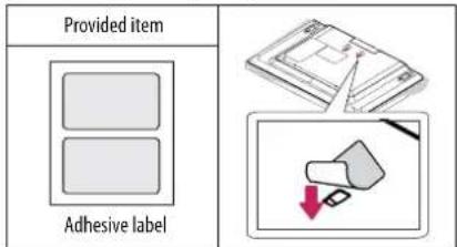 Provided item Adhesive label