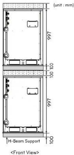(unit : mm) 997 100 100 997 100 H-Beam Support