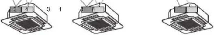 Diagram showing three labeled mechanical or electrical component views with numbered parts 3 and 4