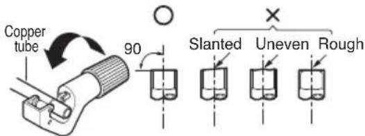 Copper tube 90 Slanted Uneven Rough
