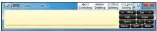 Tools EN Correcting Deleting Splitting Joining Stop Del Tab Enter Space Num Sym Web