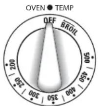 OVEN • TEMP OFF BROIL 500 450 200 350 300 250 200