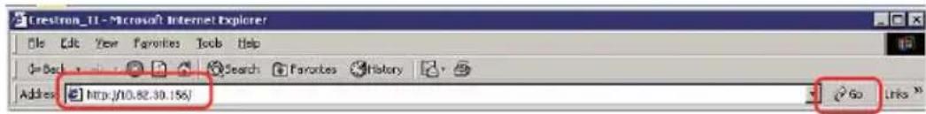 Crestron_11 - Microsoft Internet Explorer File Edit View Favorites Tools Help = Back Search Favorites History Address http://10.82.30.156 Links