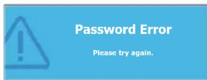 Password Error Please try again.