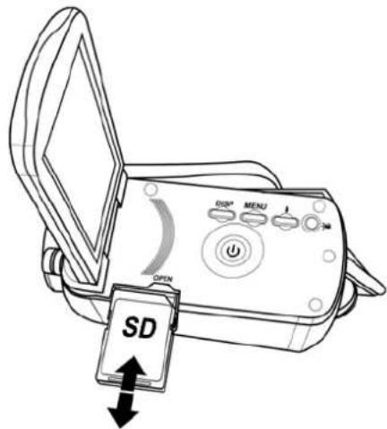 INSIGNIA NS-DV111080F - To insert or remove an SD/SDHC memory card: - 1