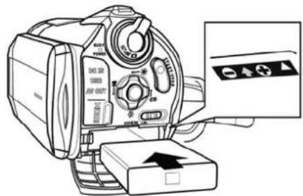 INSIGNIA NS-DV111080F - To insert the battery: - 1