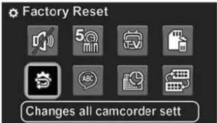 INSIGNIA NS-DV111080F - To reset your camcorder to the factory default settings: - 1