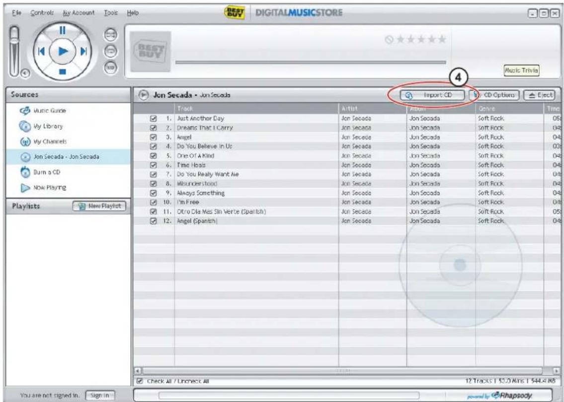 INSIGNIA NS-2V17R - Para extraer pistas de un CD: - 2