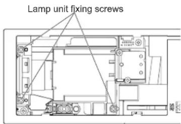 Lamp unit fixing screws