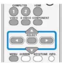 COMPUTER 1 2 VIDEO S-VIDEO COMPONENT SELECT MENU SCREEN KEYSTONE INFO.
