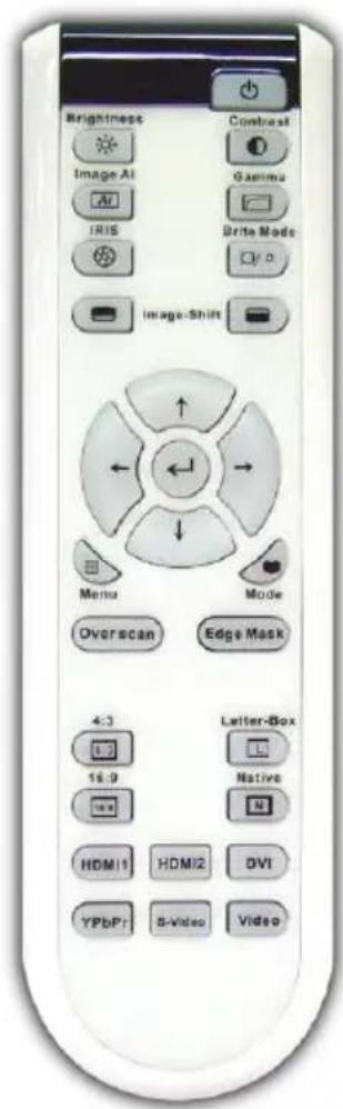 Brightness Image AI AI IRIS Image-Shift Contrast Gamma Brite Mode Menu Mode Overscan Edge Mask 4:3 Letter-Box 16.9 Native HDMI1 HDMI2 DVI YPbPr S-Video Video