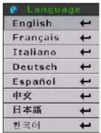Language English ← Français ← Italiano ← Deutsch ← Español ← 中文 ← 日本語 ← 한국어 ←