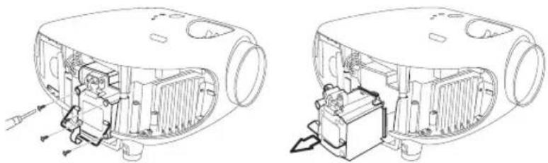 OPTOMA HD7100 - Remove the lamp unit. - 1