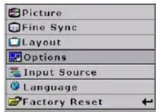 Picture Fine Sync Layout Options Input Source Language Factory Reset