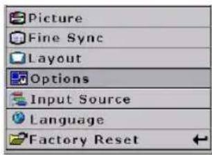 Picture Fine Sync Layout Options Input Source Language Factory Reset
