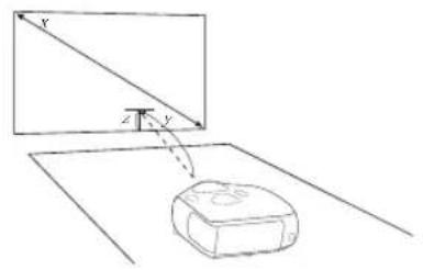 Diagram showing a 3D object on a plane with an inclined plane and a 2D coordinate system labeled X and Y.