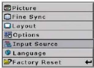 Picture Fine Sync Layout Options Input Source Language Factory Reset