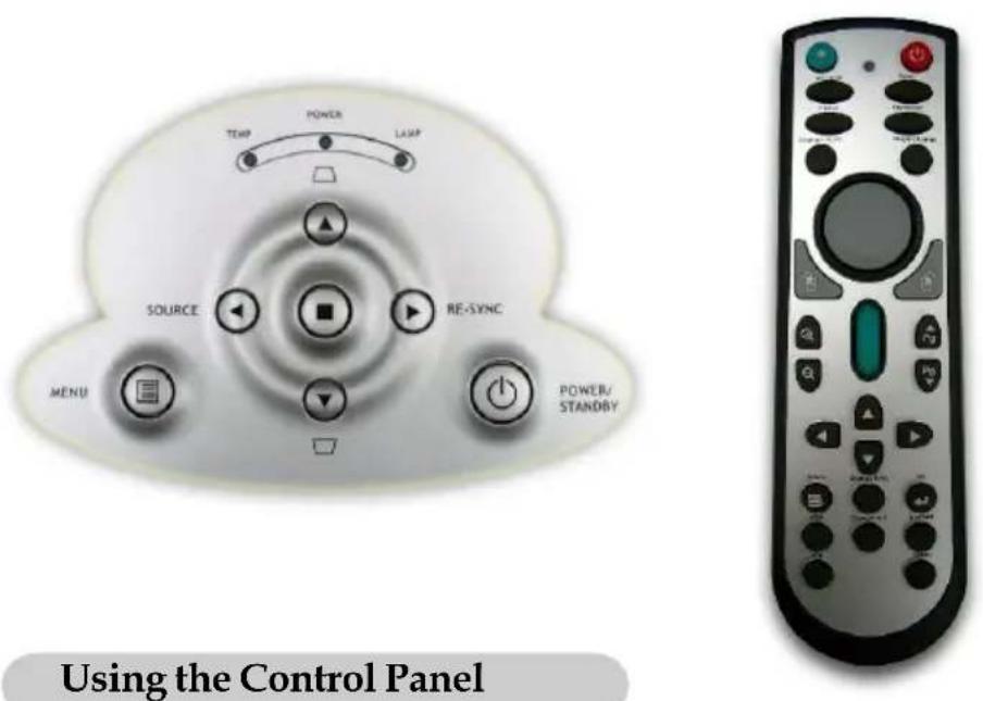 OPTOMA EP751 - Control Panel & Remote Control - 1