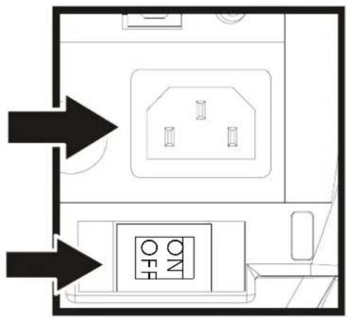 Floor plan diagram with labeled room layout and directional arrows indicating movement or placement