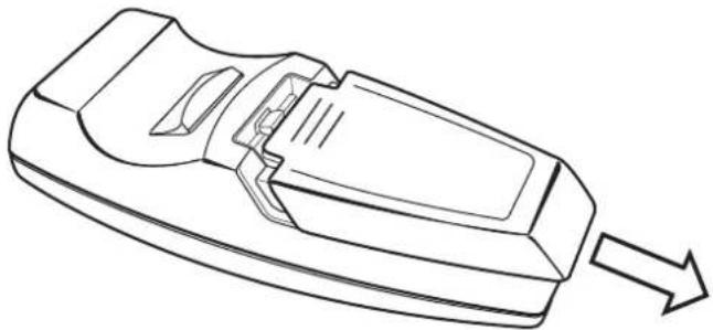 VIEWSONIC PJ452 - Inserting the Remote Control Batteries - 1