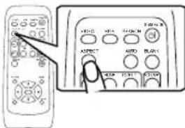 Diagram showing remote control interface with labeled buttons and a hand pointing to the left panel