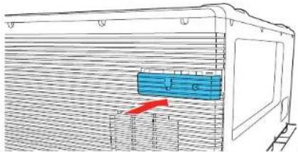 Technical diagram showing a structural component with labeled dimensions and an inset image of a blue rectangular object with measurement markings.