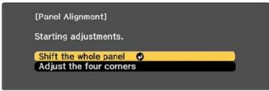 [Panel Alignment] Starting adjustments. Shift the whole panel Adjust the four corners