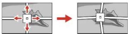 Diagram showing a mechanical or structural change before and after, with directional arrows indicating movement or force direction.