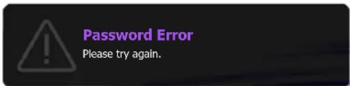 Password Error Please try again.