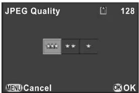 JPEG Quality 128 MENU Cancel OK OK
