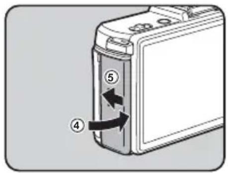 Diagram of a battery rear panel with labeled components and directional arrows indicating movement or force