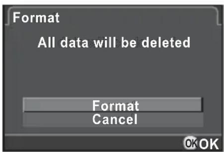 Format All data will be deleted Format Cancel OK OK