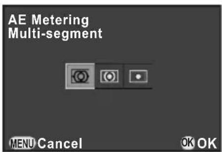 AE Metering Multi-segment MENU Cancel OK OK