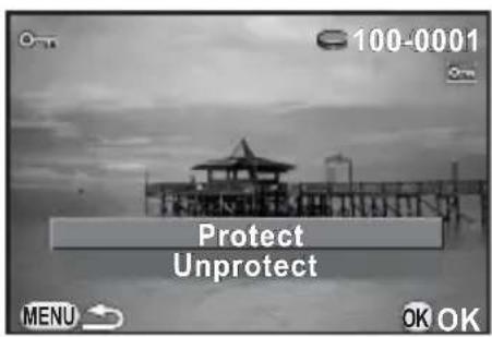 100-0001 Protect Unprotect MENU OK OK
