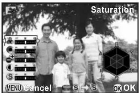 Saturation MENU Cancel S S OK OK