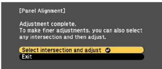 [Panel Alignment] Adjustment complete. To make finer adjustments, you can also select any intersection and then adjust. Select intersection and adjust ⚙ Exit