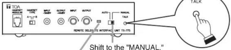 TOA TS-774 - Speech Operation When the Remote Delegate Interface Unit Is Set to MANUAL Mode - 1