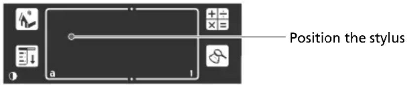 Position the stylus a 1