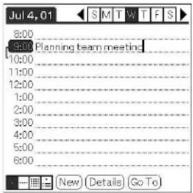 Jul 4, 01 8:00 9:00 Planning team meeting 10:00 11:00 12:00 1:00 2:00 3:00 4:00 5:00 6:00 New Details GoTo