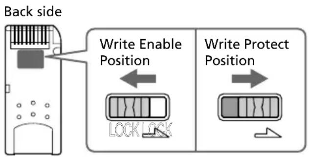 Back side Write Enable Position Write Protect Position LOCK LOCK