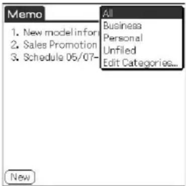 Memo 1. New modelinfo 2. Sales Promotion 3. Schedule 05/07- All Business Personal Unfiled Edit Categories... New