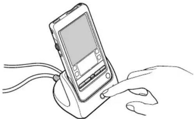 SONY Clié PEG-T415 - Performing a local HotSync® operation with the cradle - 1