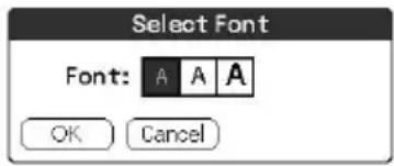 Select Font Font: A A A OK Cancel