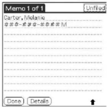Memo 1 of 1 Carter, Melanie ###-###-###M Done Details