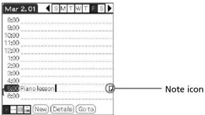 Mar 2, 01 8:00 9:00 10:00 11:00 12:00 1:00 2:00 2:00 4:00 5:00 Piano lesson 6:00 New Details Go to Note icon