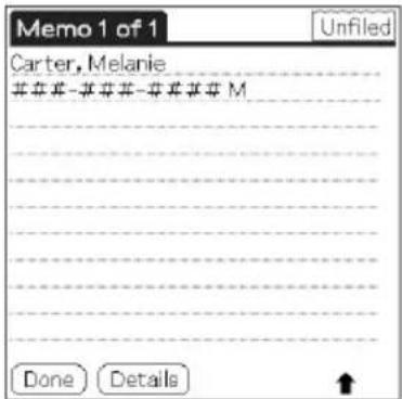 Memo 1 of 1 Carter, Melanie ###-###-### M Done Details
