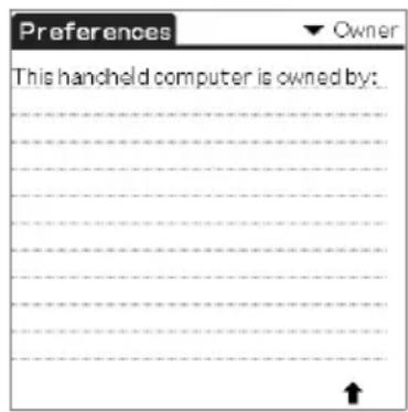 Preferences ▼ Owner This hancheld computer is owned by: