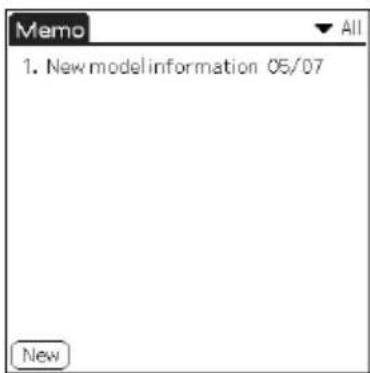 Memo 1. New model information 05/07 New